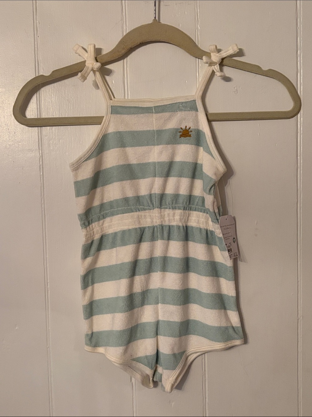 Little Co by Lauren Conrad teal & White Terrycloth girls romper 4T